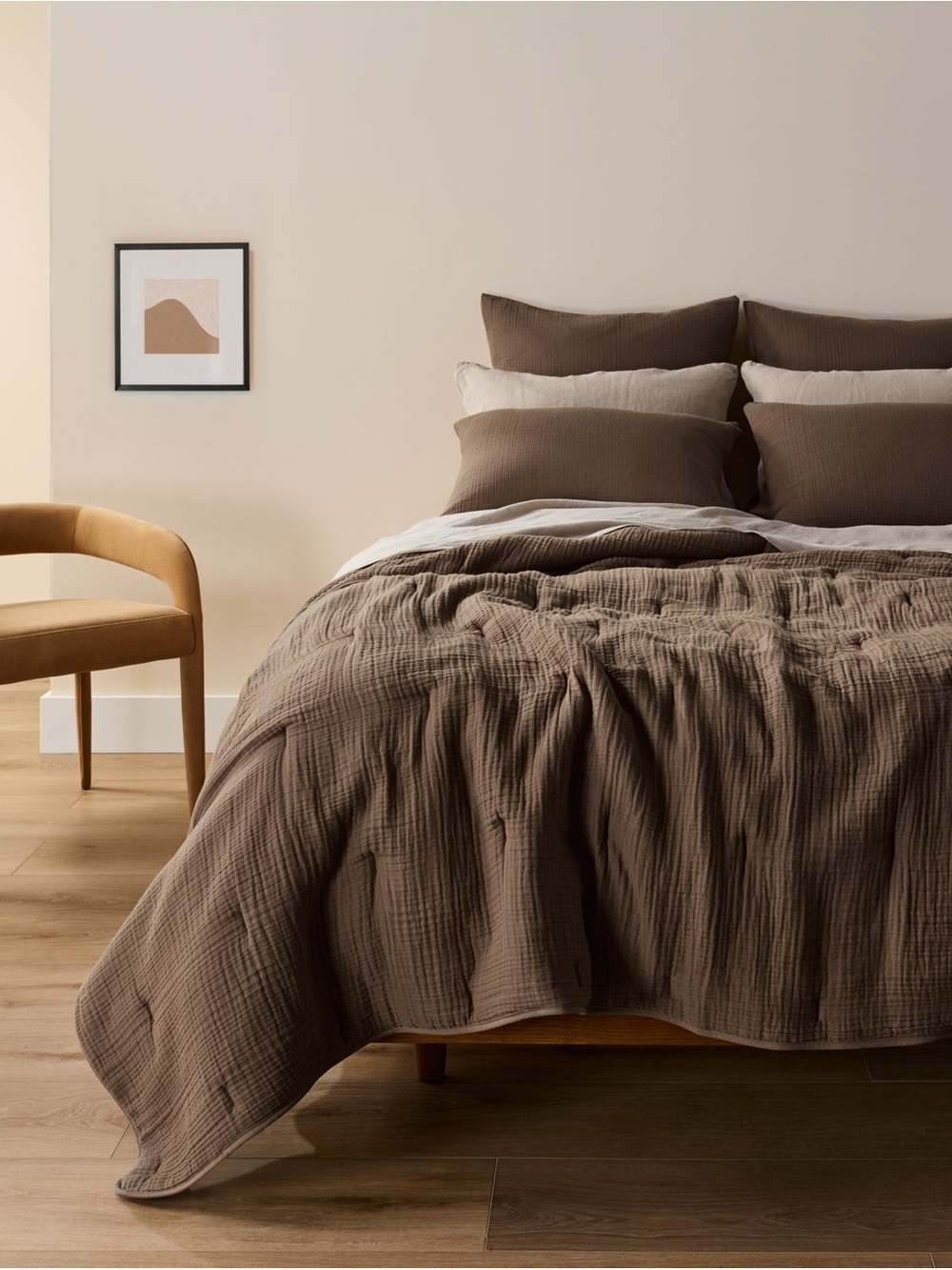 Parachute Organic Cloud Cotton Quilt Full Queen Taupe Neutral
